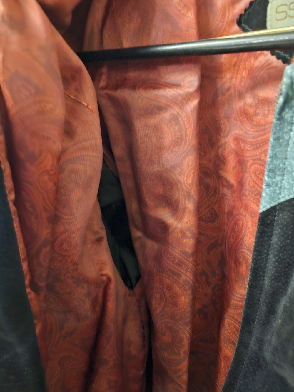 Ssatori Vintage Colorblock Leathet Bomber Jacket in Maroon, Teal & Black MED - Picture 5 of 11